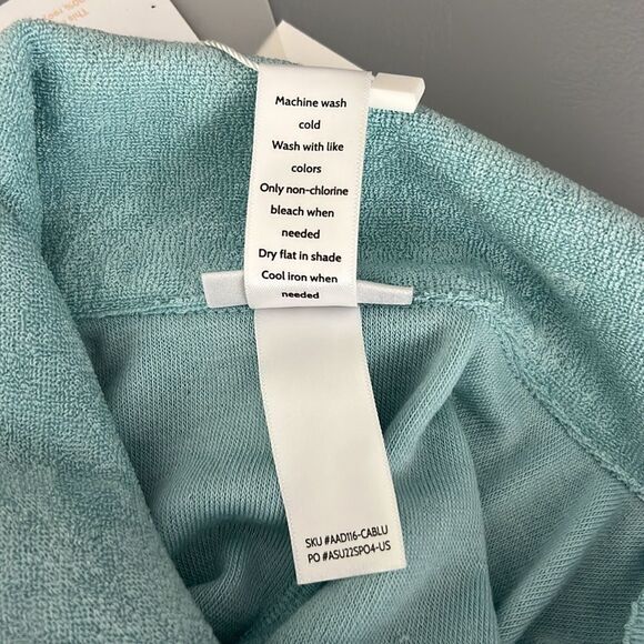 NWT Andie Swim The Palma Terry Button- Up Romper in Cablu Size XS - Picture 6 of 6